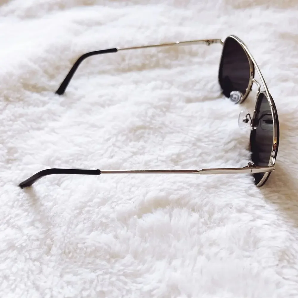 Leo Dark Gray & Silver Lenses Polarized Sunglasses